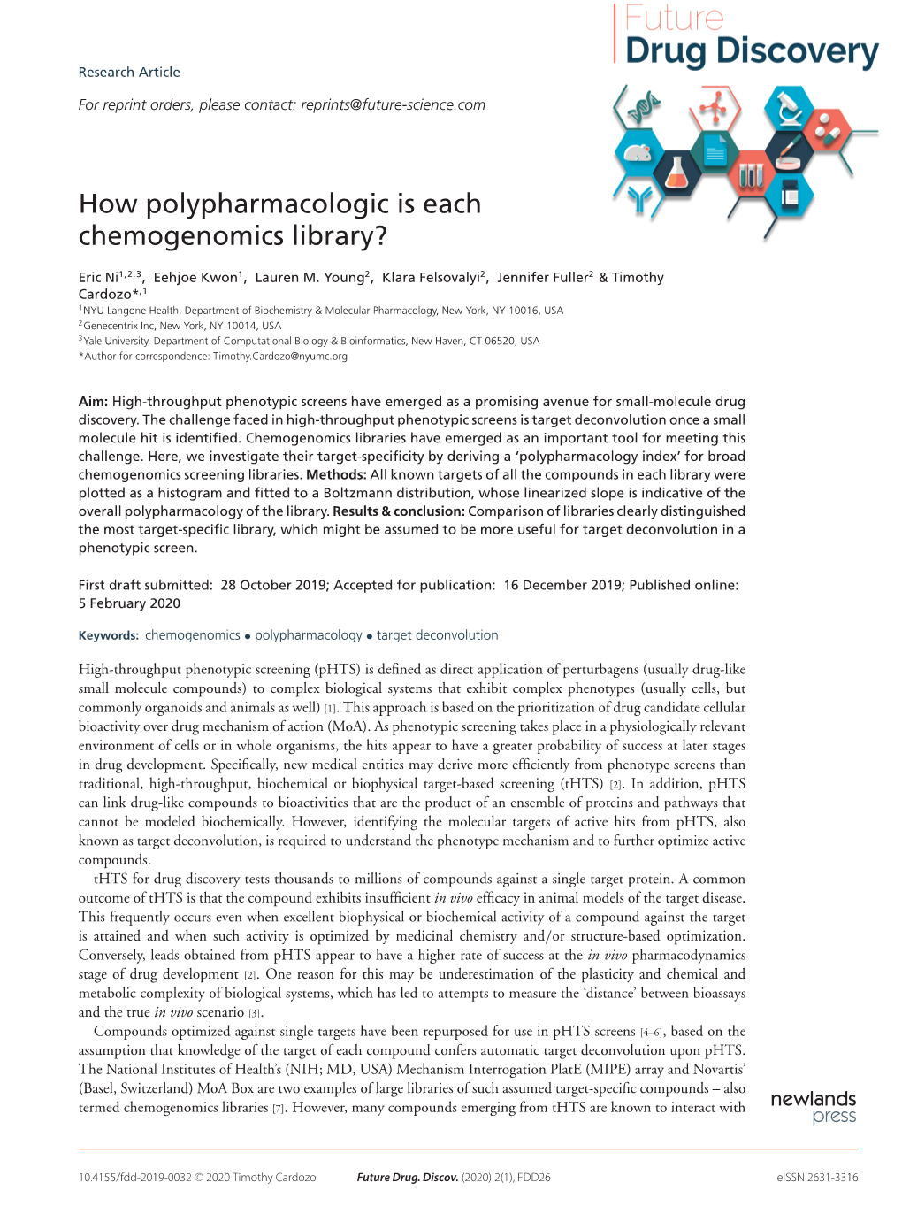 How Polypharmacologic Is Each Chemogenomics Library?