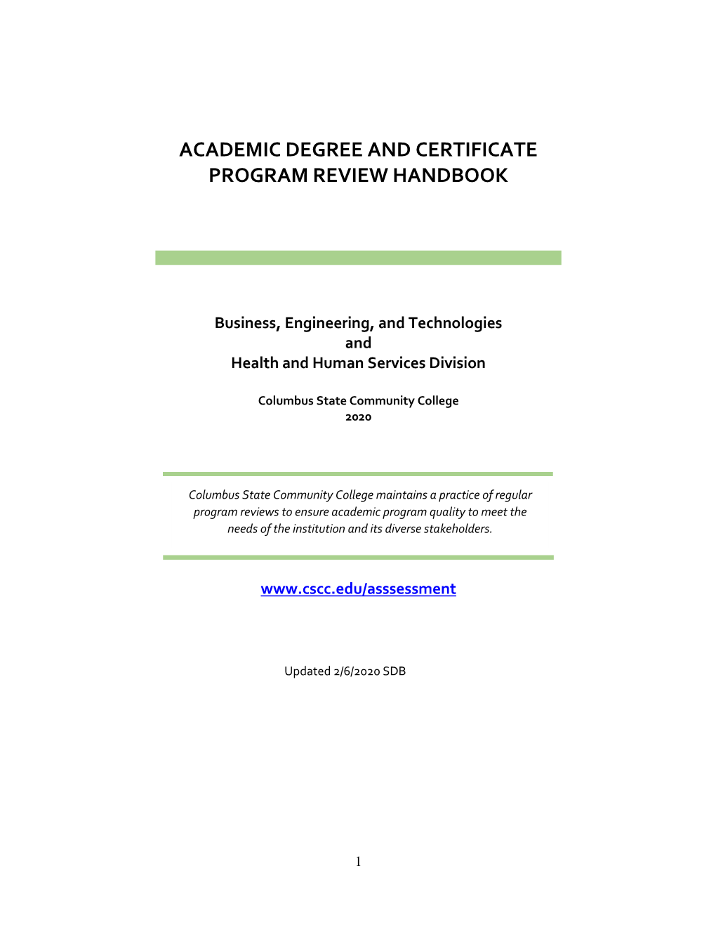 Academic Degree and Certificate Program Review Handbook
