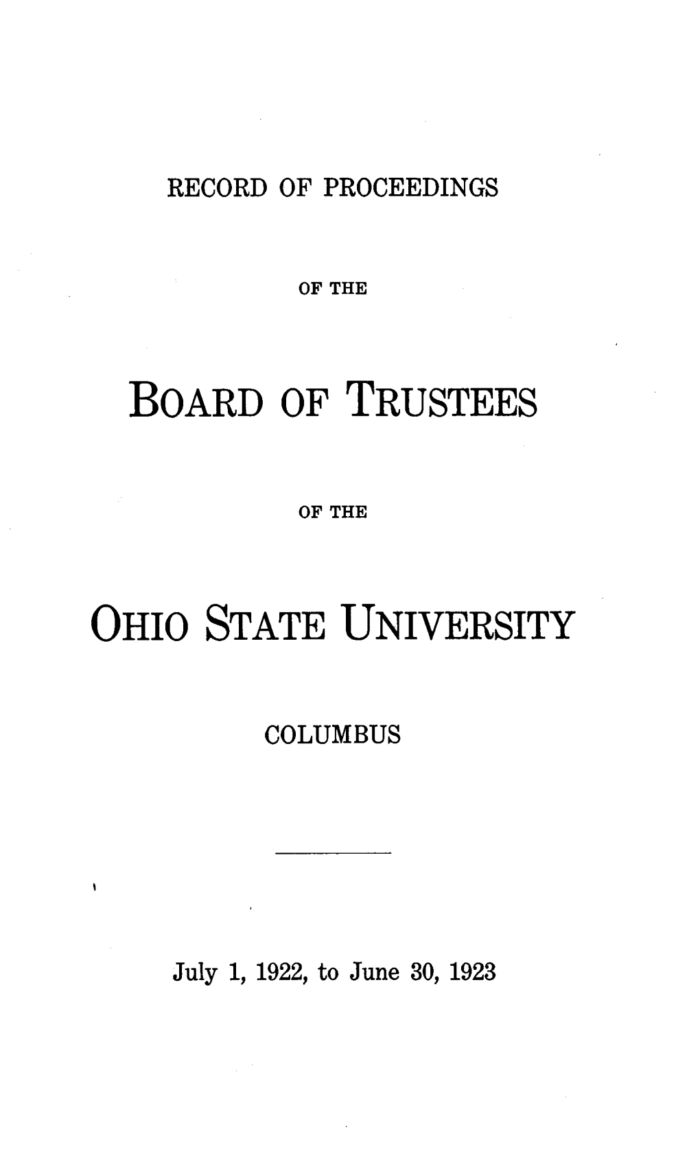 Board of Trustees Ohio State