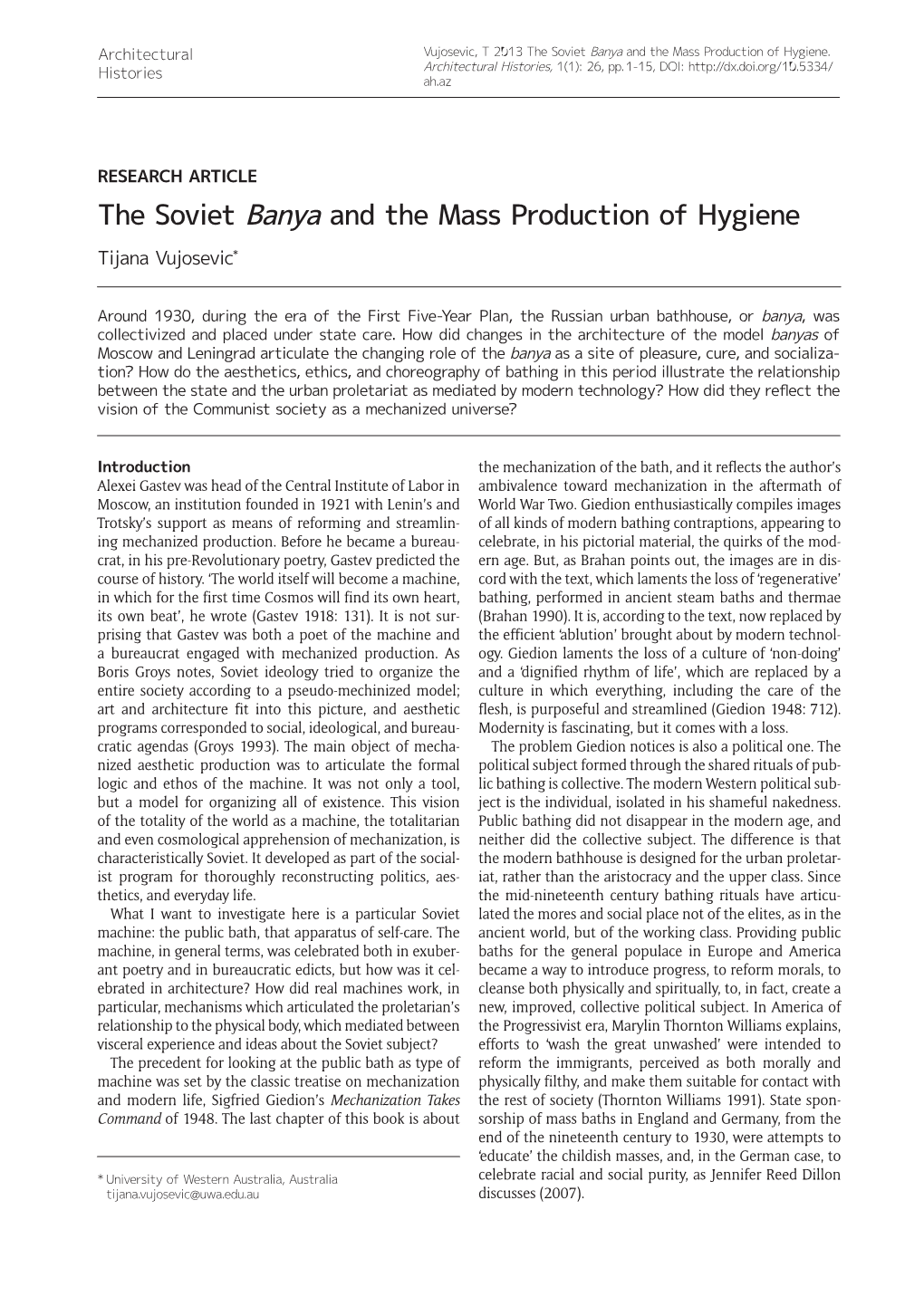The Soviet Banya and the Mass Production of Hygiene