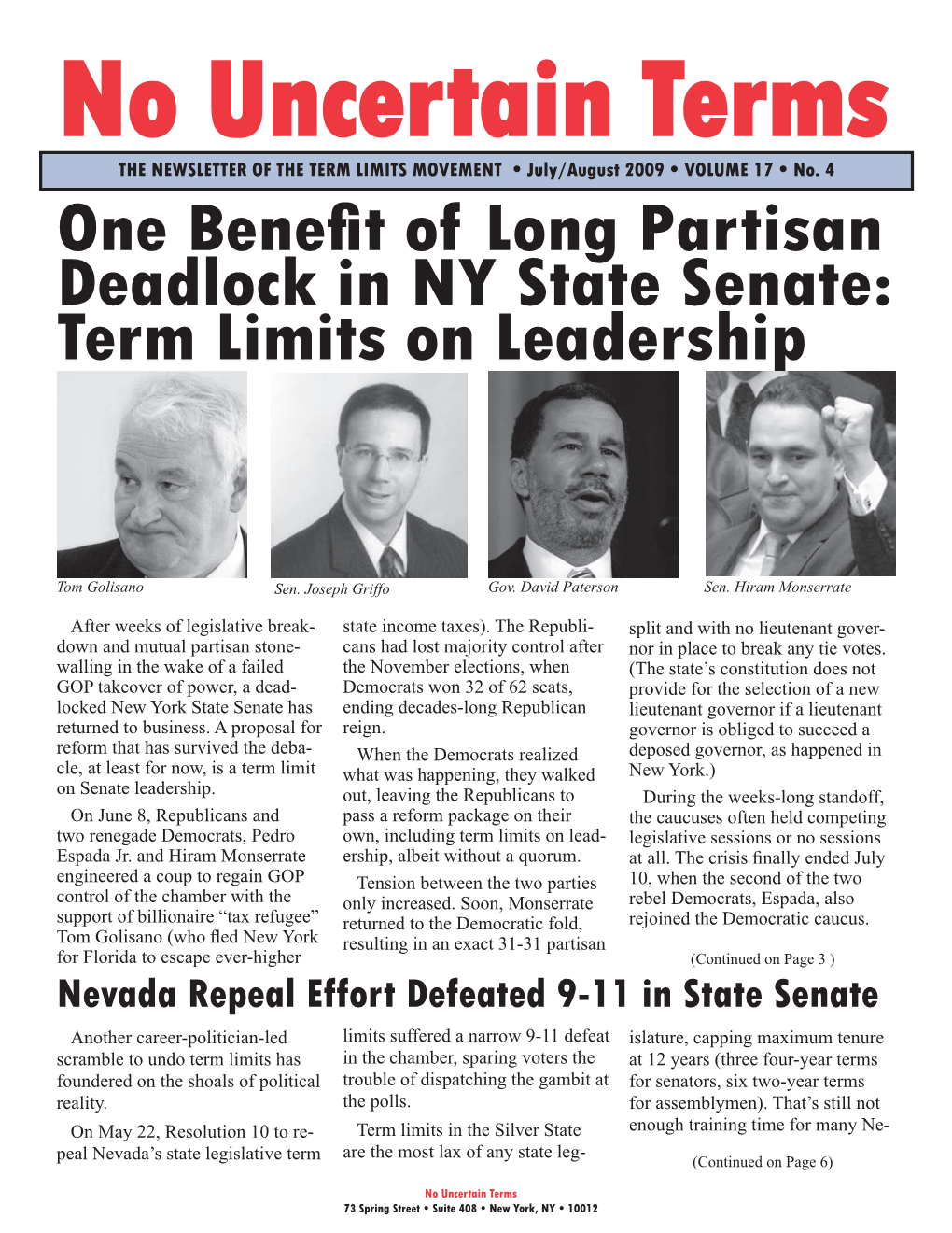 One Benefit of Long Partisan Deadlock in NY State Senate: Term Limits on Leadership