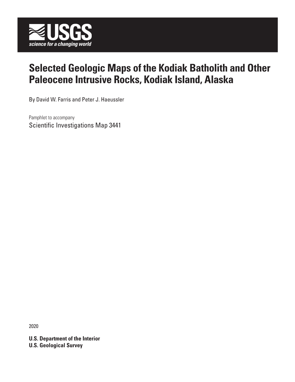 Selected Geologic Maps of the Kodiak Batholith and Other Paleocene Intrusive Rocks, Kodiak Island, Alaska