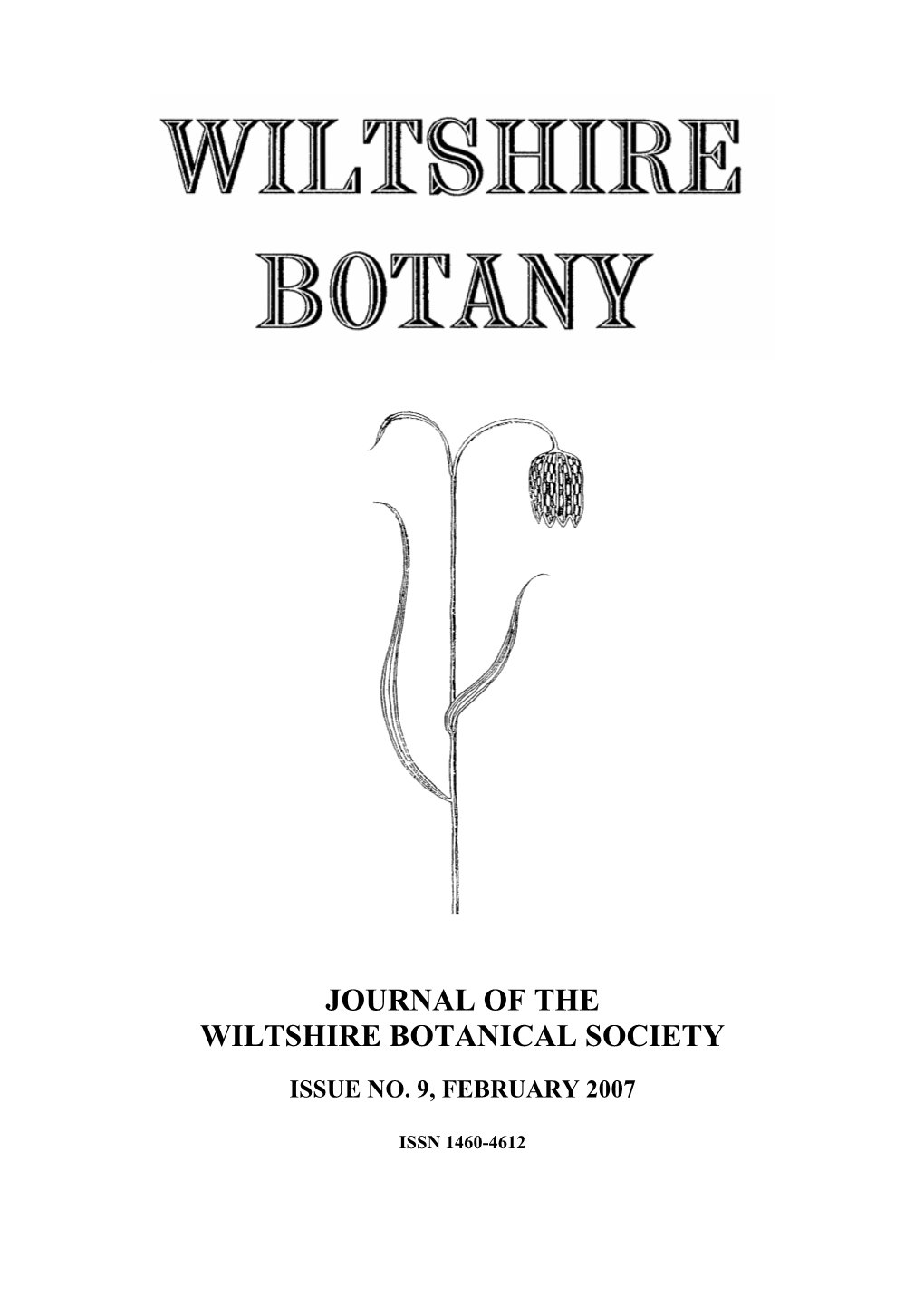 Journal of the Wiltshire Botanical Society