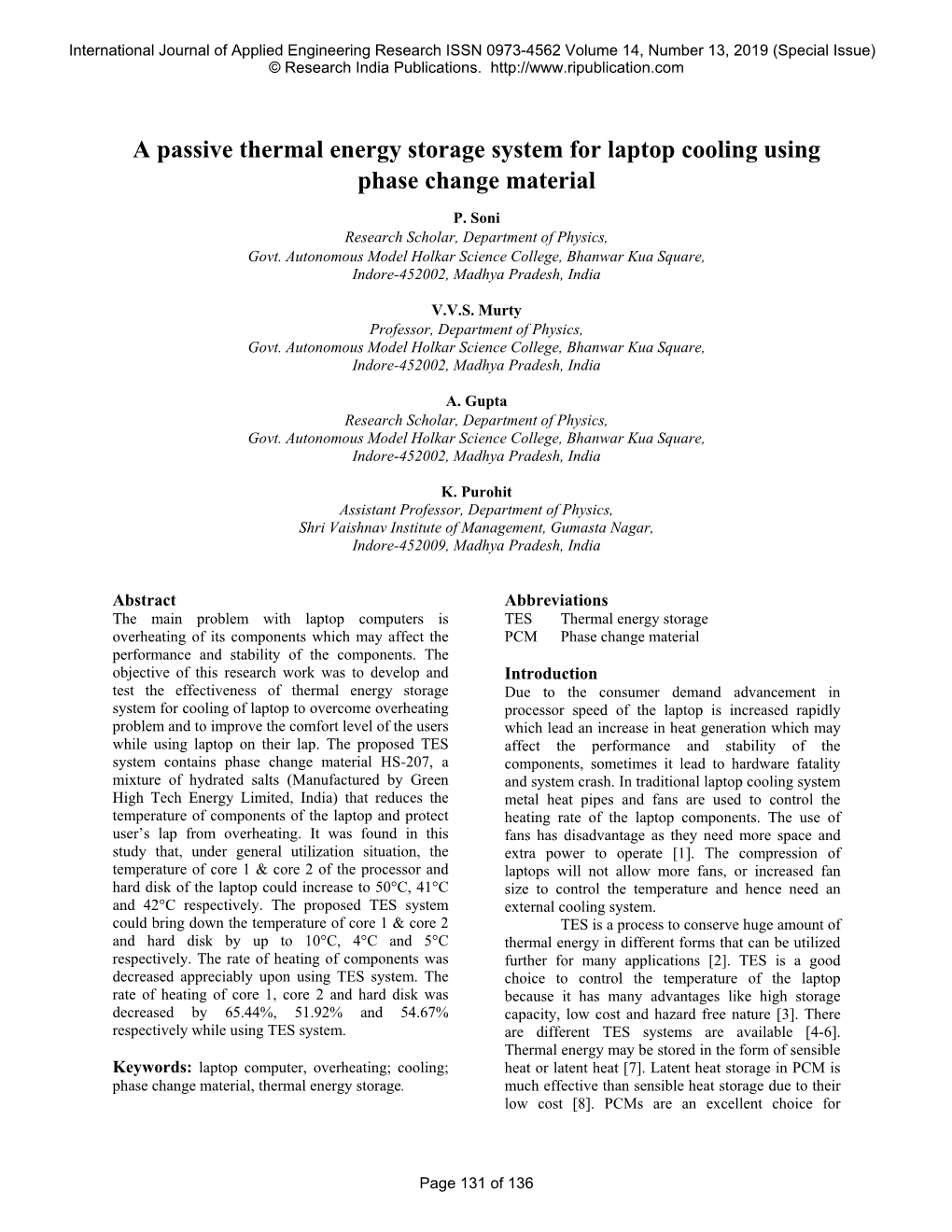 A Passive Thermal Energy Storage System for Laptop Cooling Using Phase Change Material