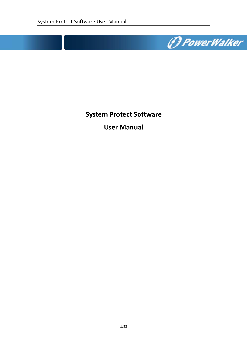 System Protect Software User Manual