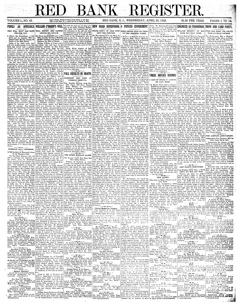 Pupils As Officials. William O'brien's Will Fall Results In