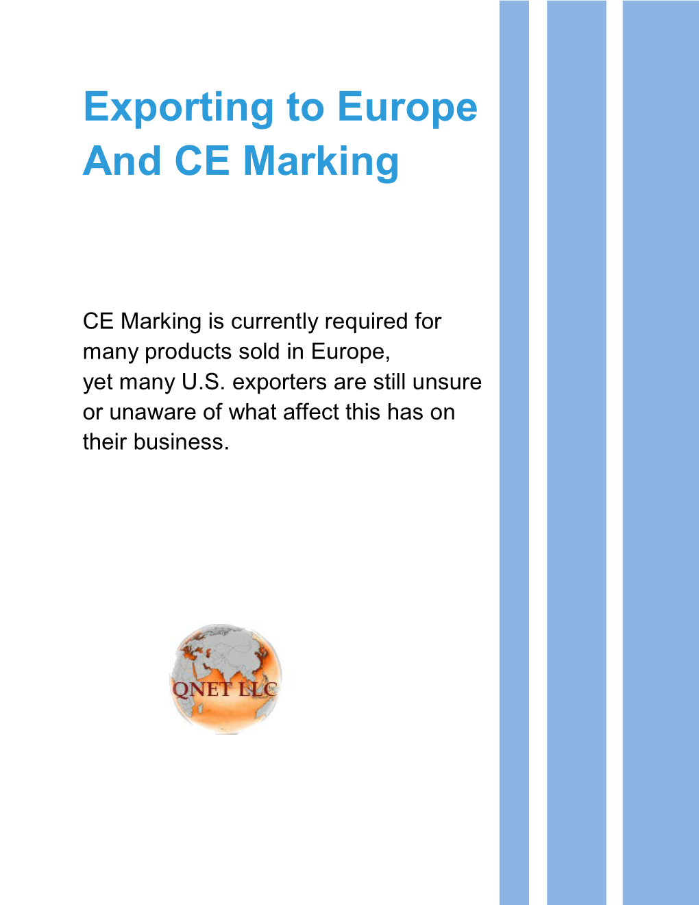 Exporting to Europe and CE Marking