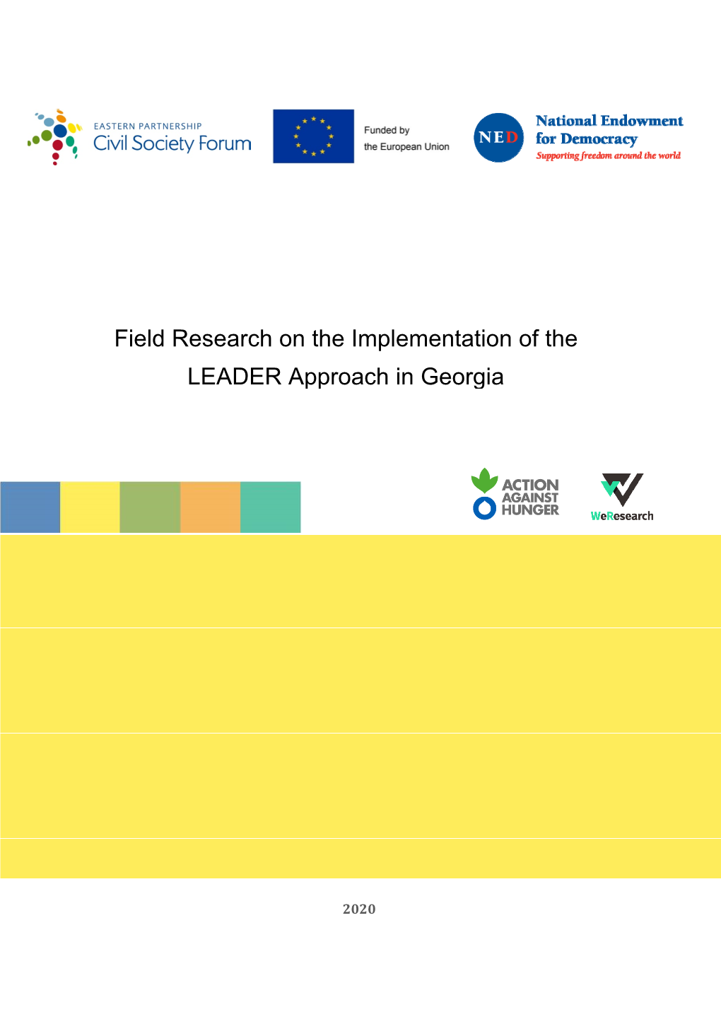 Field Research on the Implementation of the LEADER Approach in Georgia