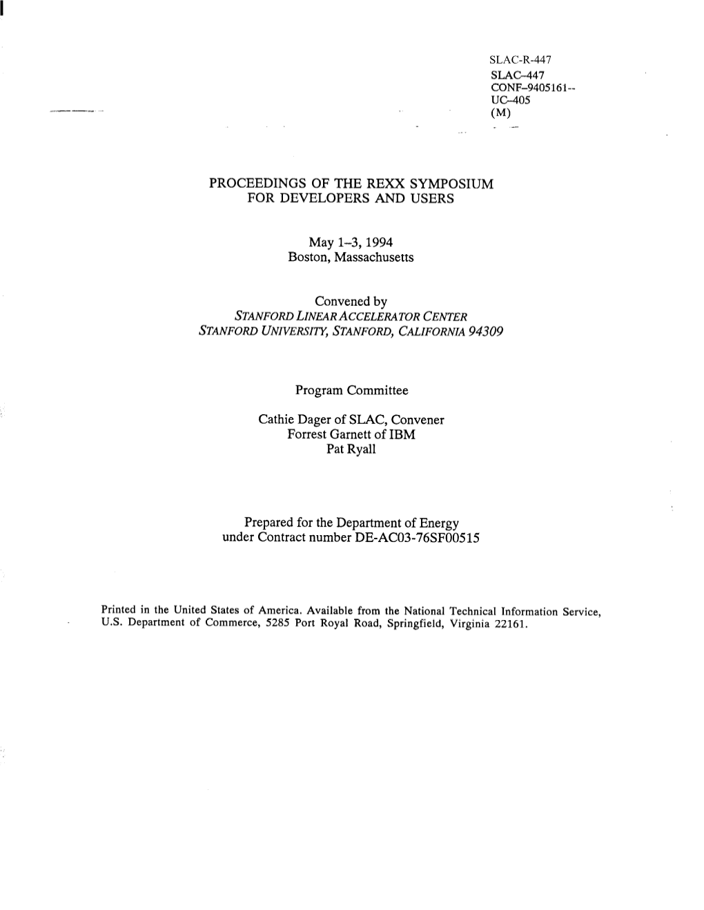 Stanf~Rdlinearacceleratorcenter Stanf~Rduniversi~,Stanford,California94309