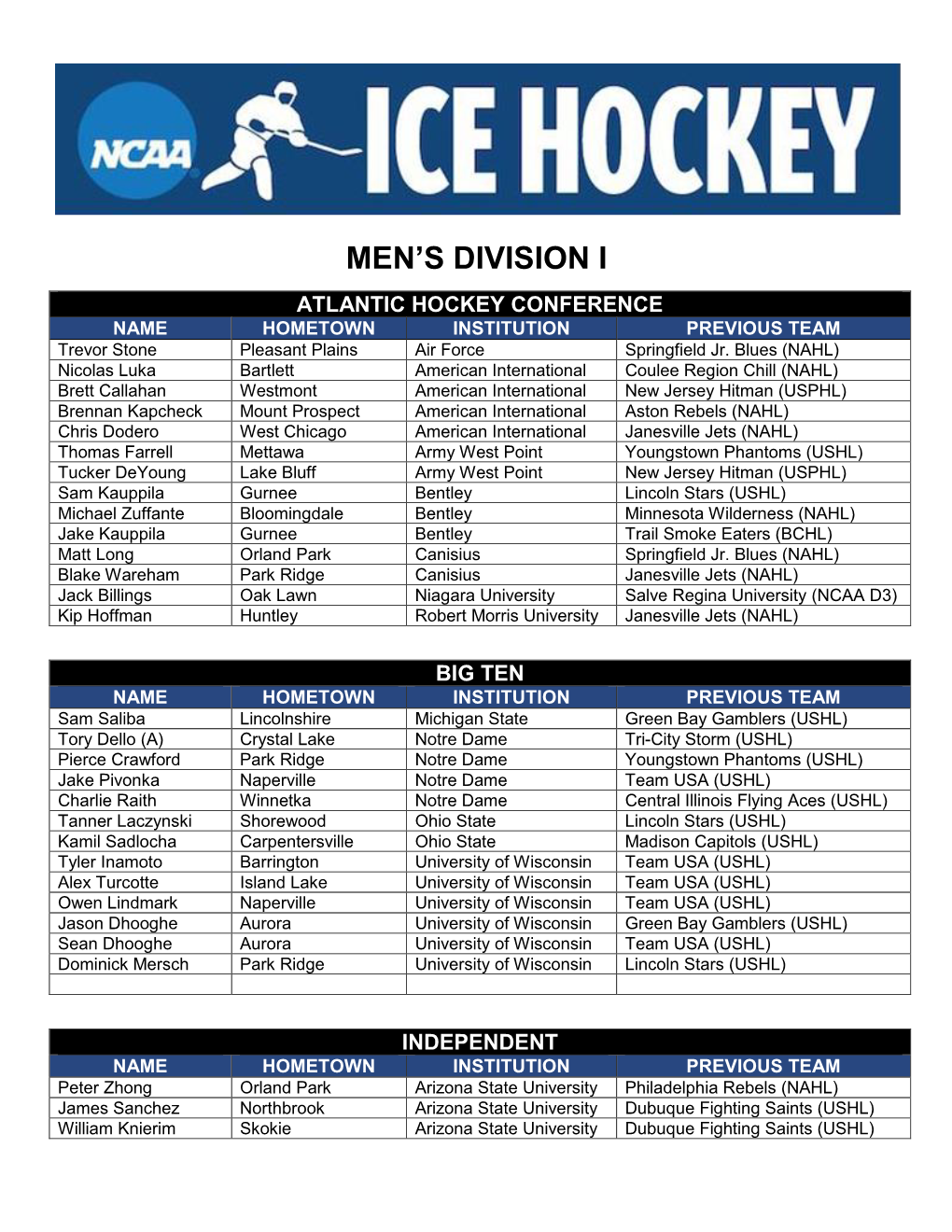 Men's Division I