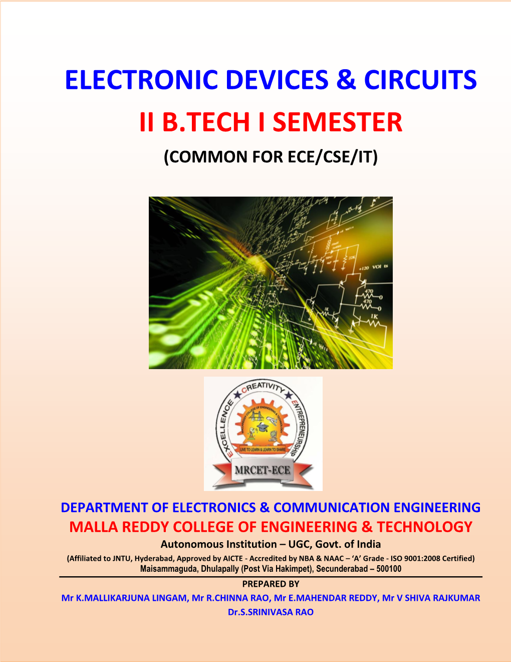 Electronic Devices & Circuits Ii B.Tech I Semester