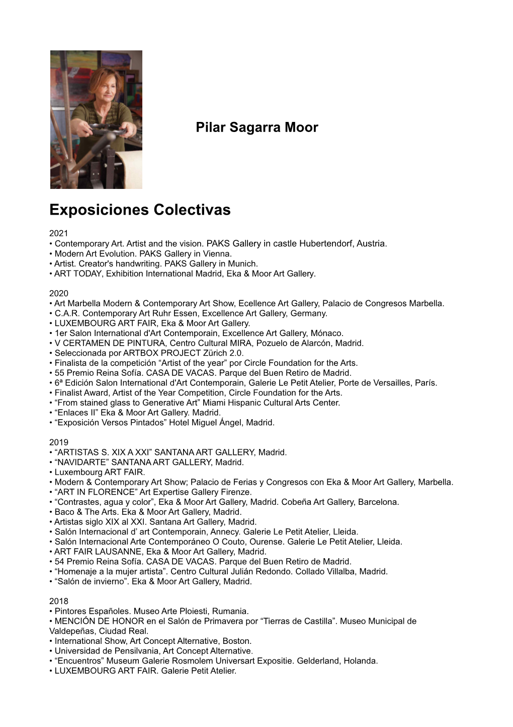 Pilar Sagarra Moor Exposiciones Colectivas