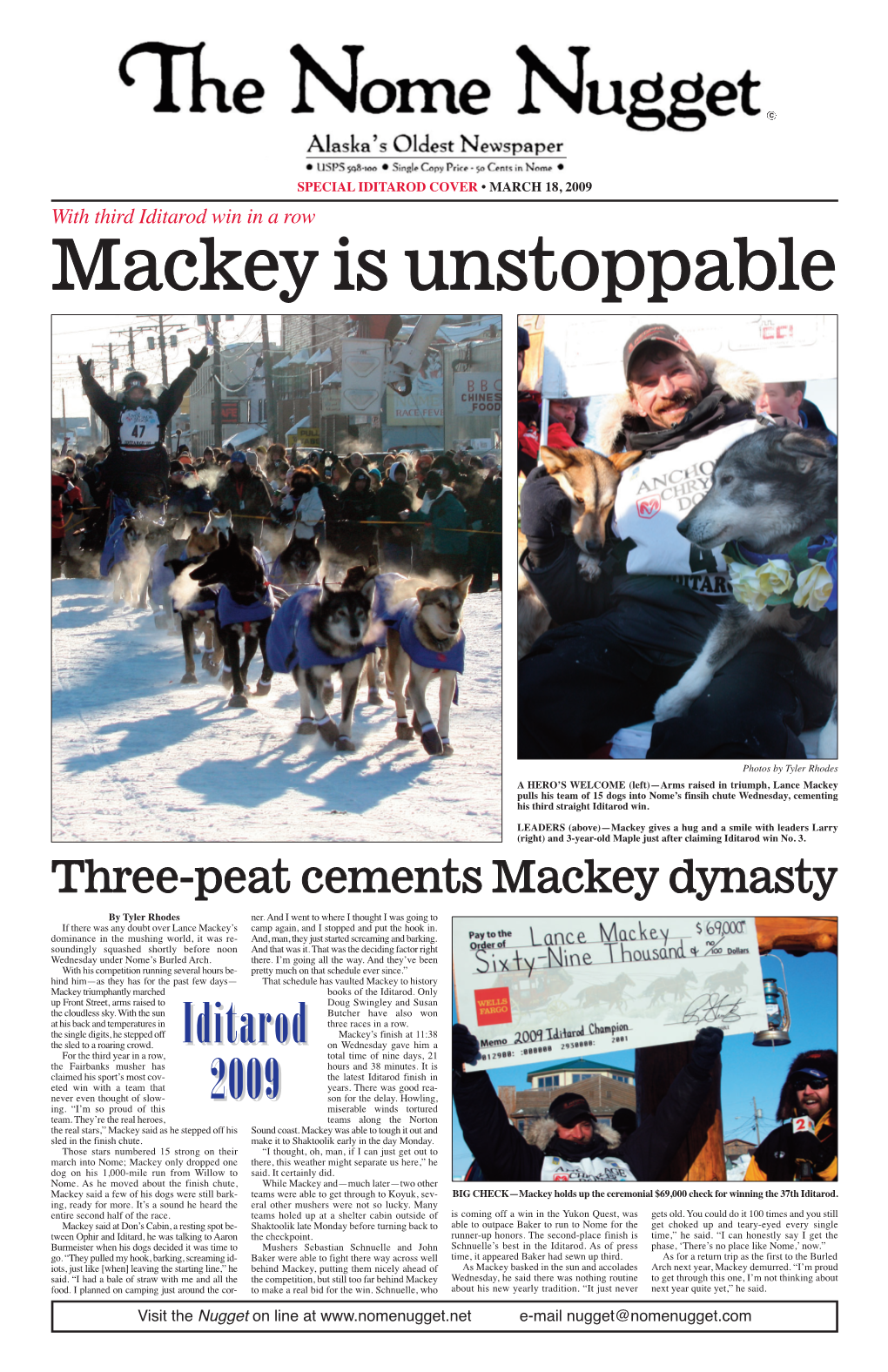 With Third Iditarod Win in a Row Mackey Is Unstoppable