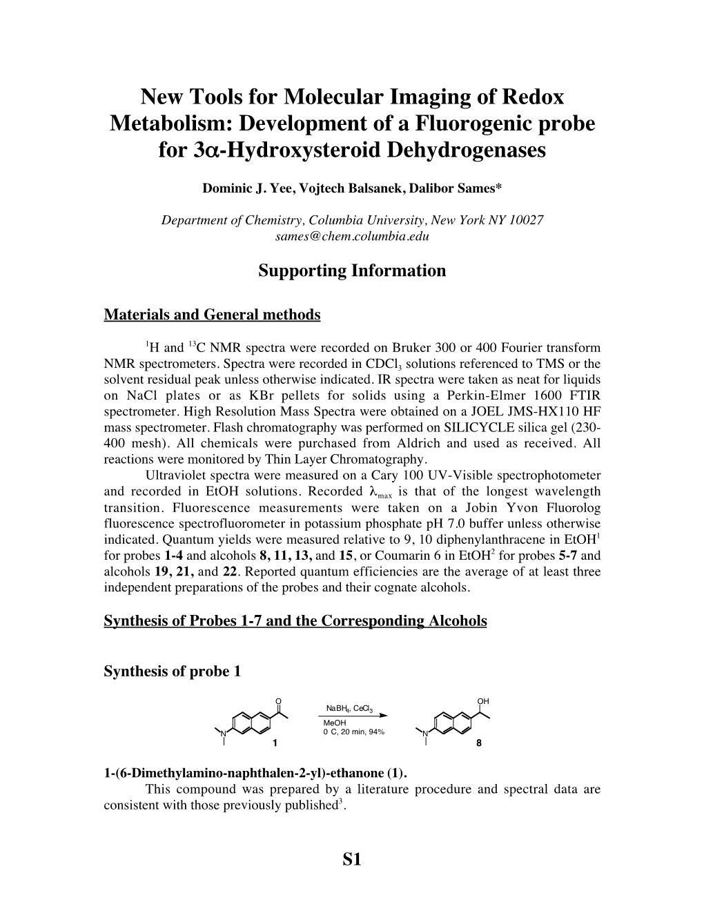 New Tools for Molecular Imaging of Redox Metabolism: Development of a Fluorogenic Probe for 3A-Hydroxysteroid Dehydrogenases