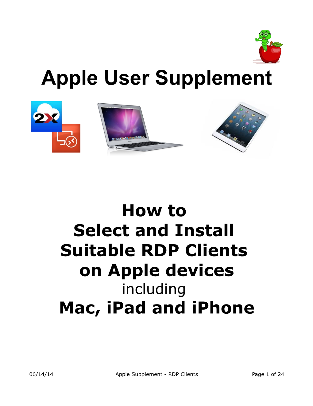 Apple Supplement - RDP Clients Page 1 of 24 Table of Contents A