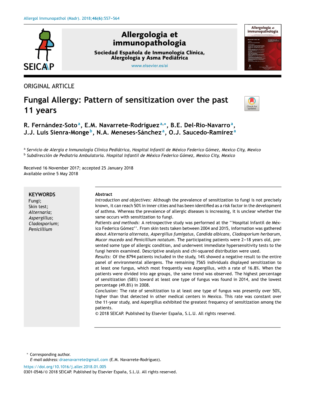 Fungal Allergy: Pattern of Sensitization Over the Past