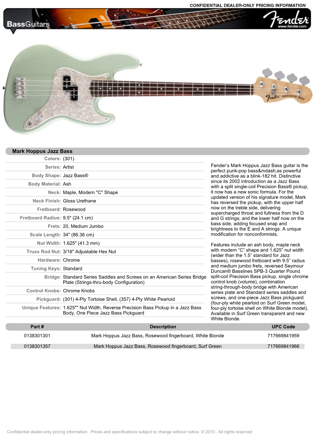 Mark Hoppus Jazz Bass