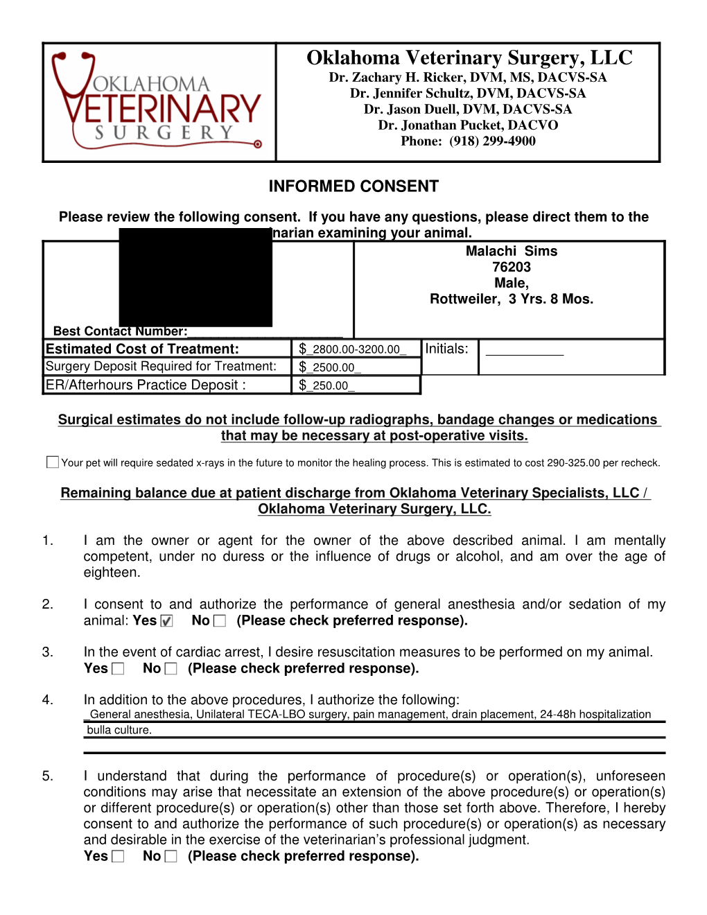 Oklahoma Veterinary Surgery, LLC Dr