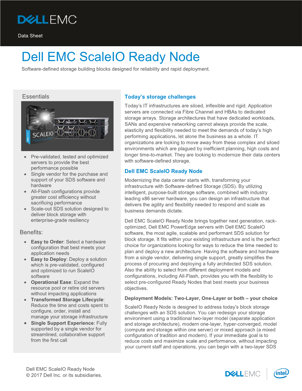 Dell EMC Scaleio Ready Node Data Sheet