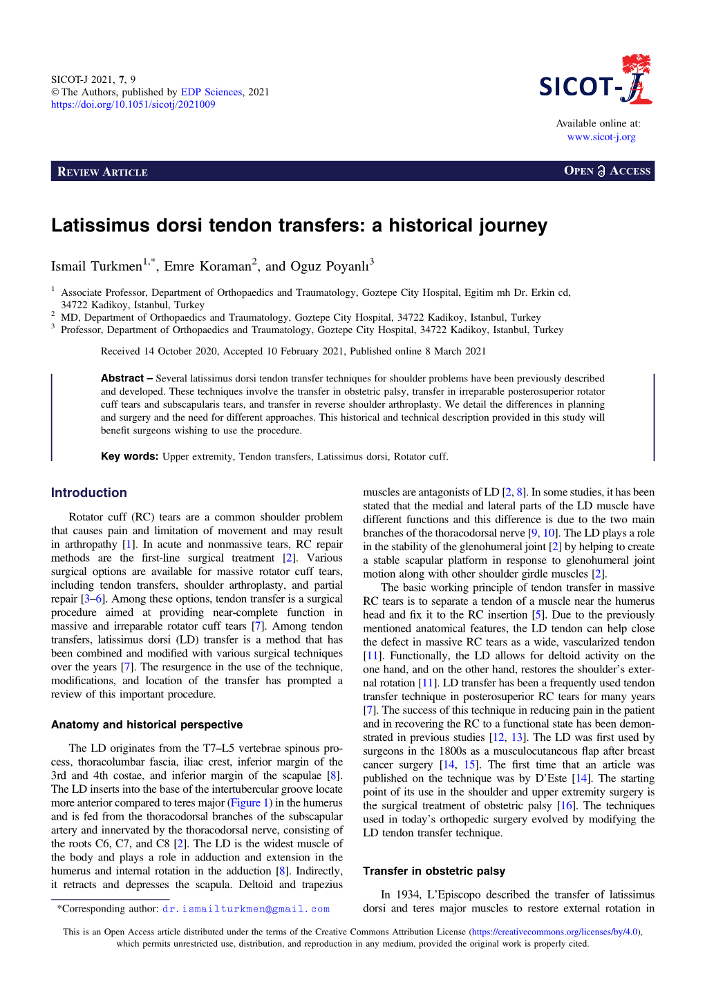 Latissimus Dorsi Tendon Transfers: a Historical Journey