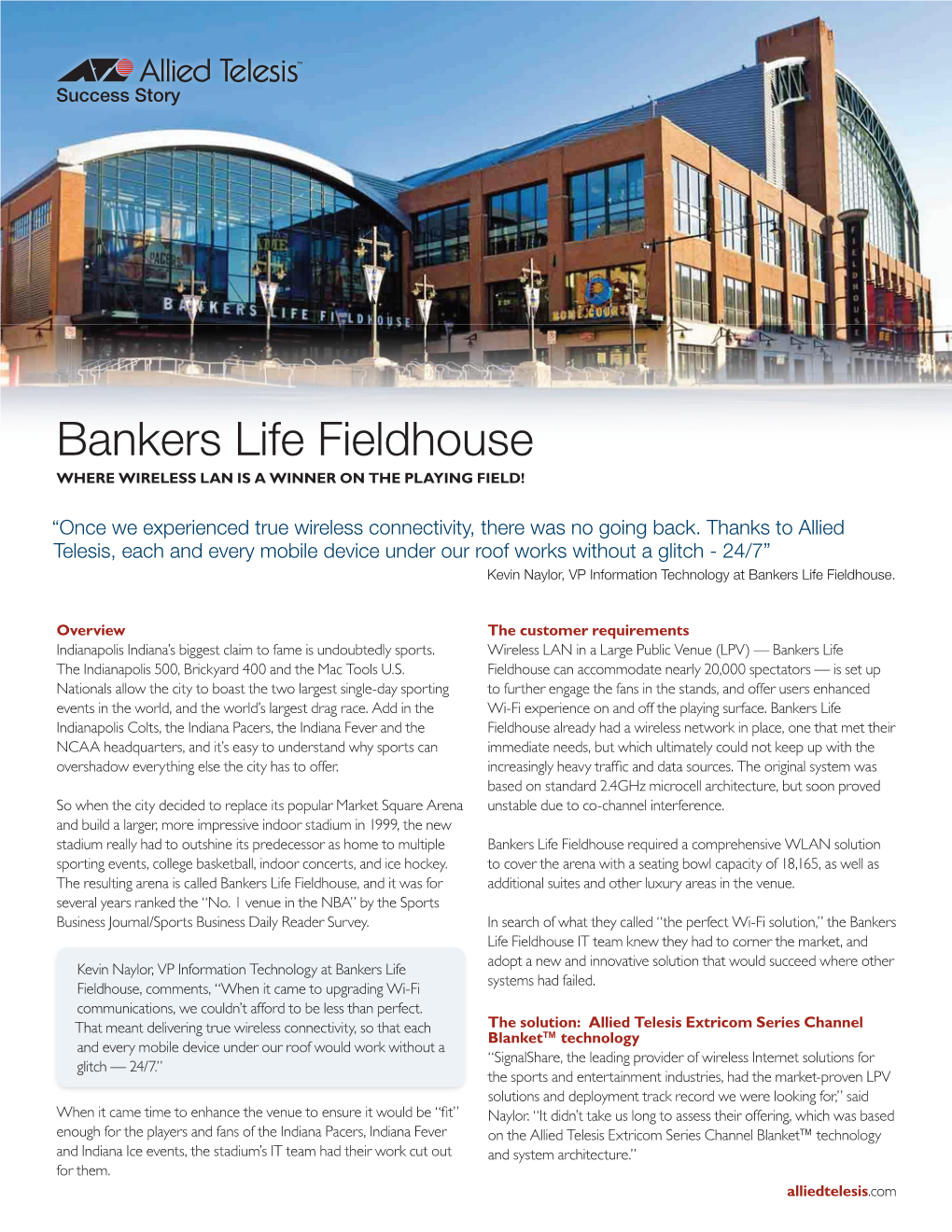 Bankers Life Fieldhouse Success Story