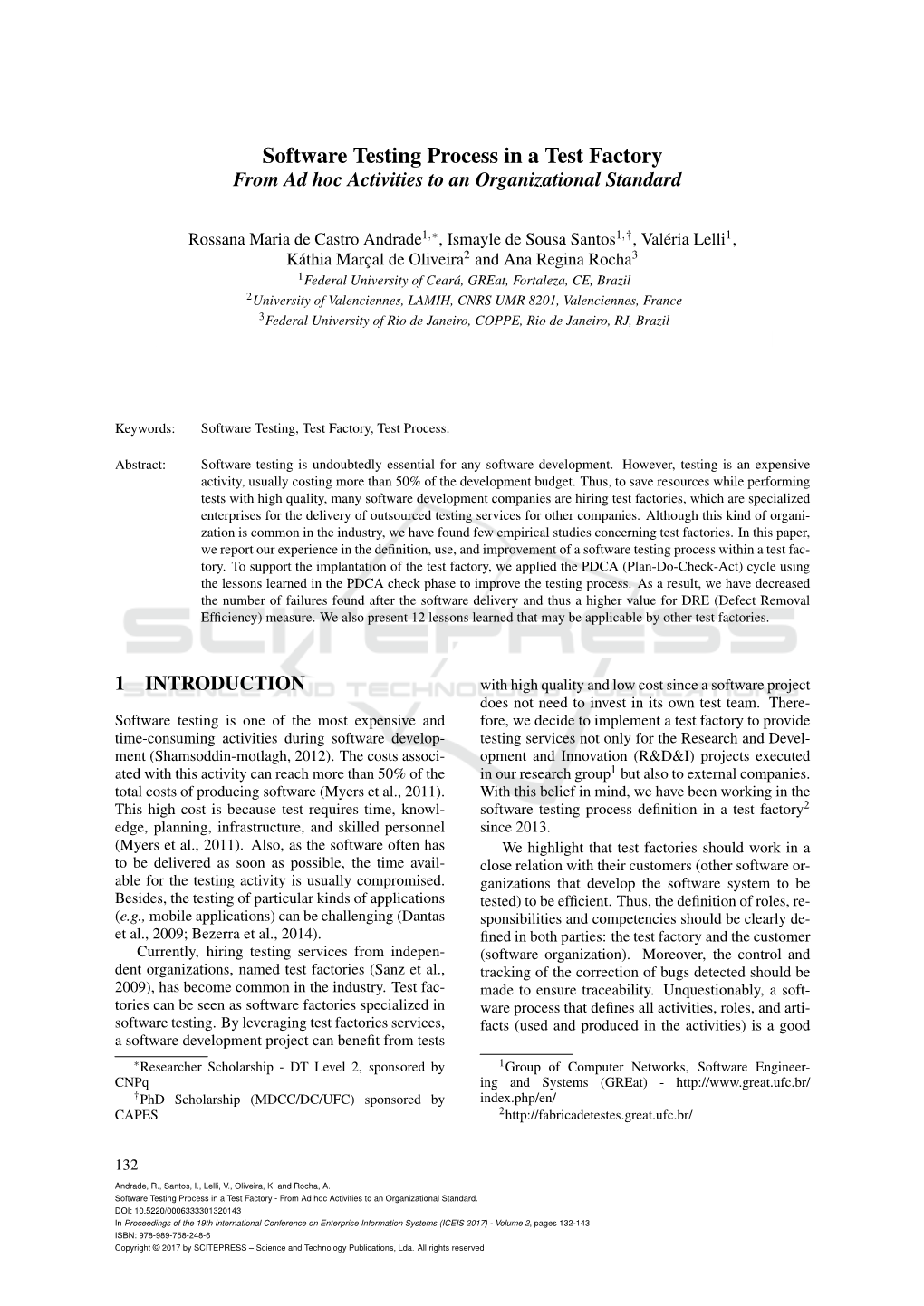 Software Testing Process in a Test Factory from Ad Hoc Activities to an Organizational Standard