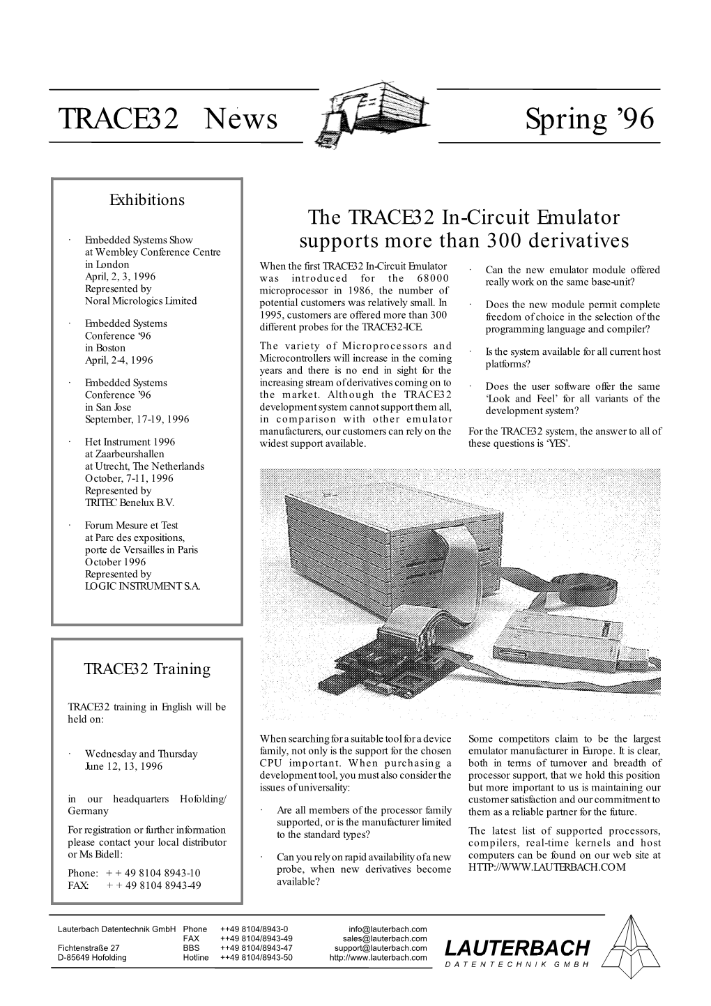 TRACE32 News Spring ’96