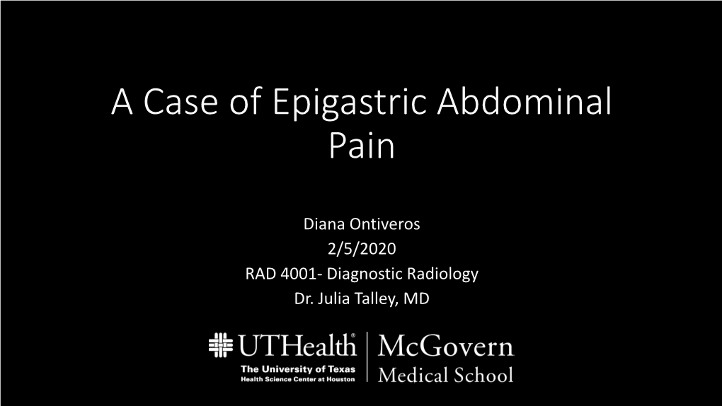 A Case of Epigastric Abdominal Pain