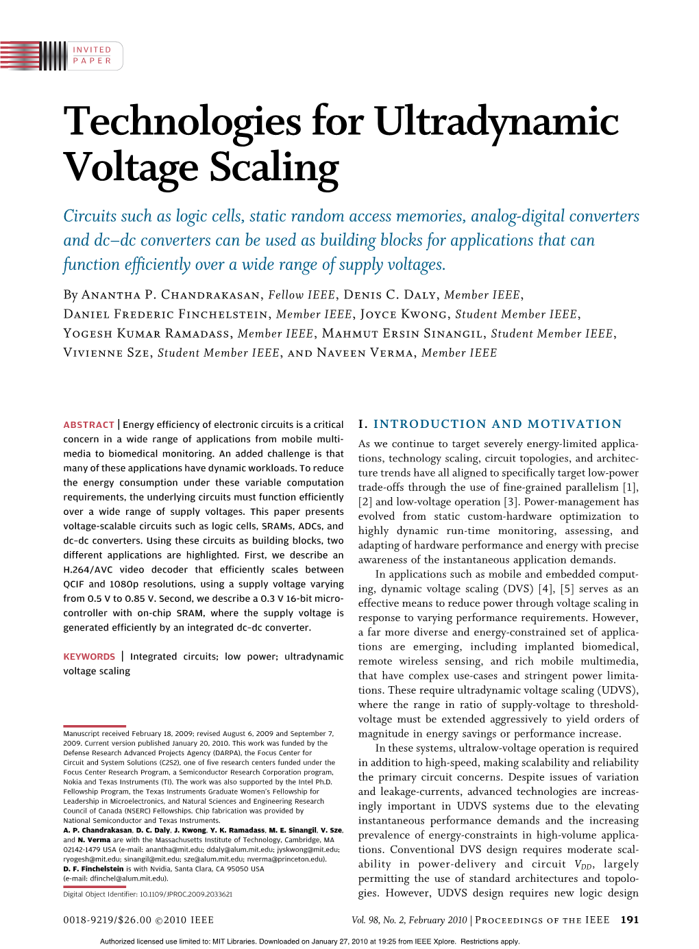 Technologies for Ultradynamic Voltage Scaling