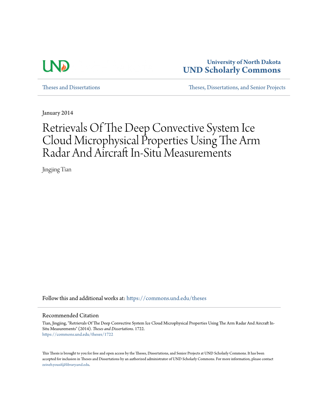 Retrievals of the Deep Convective System Ice Cloud Microphysical Properties Using the Arm Radar and Aircraft In-Situ Measurements