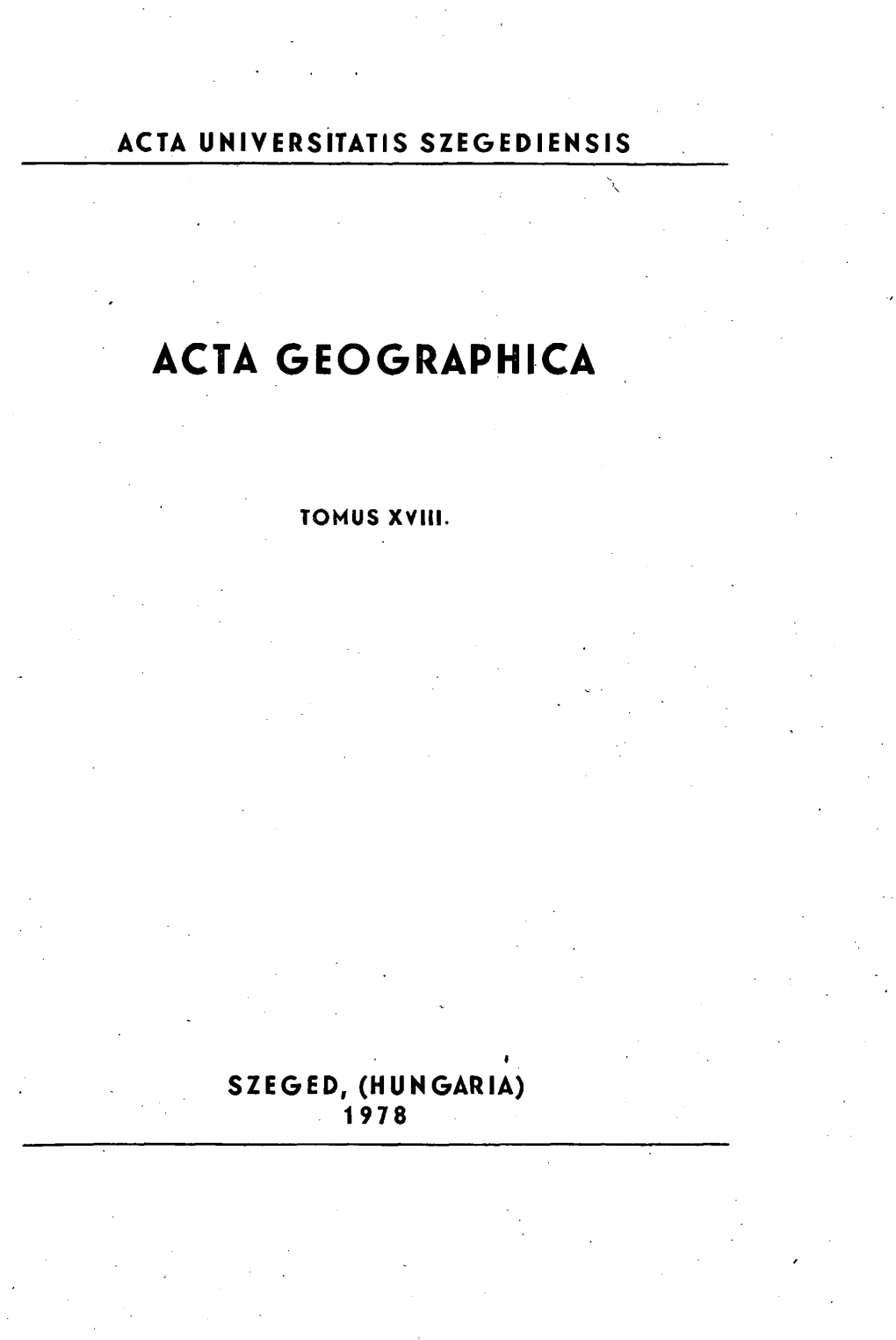 Acta Geographica