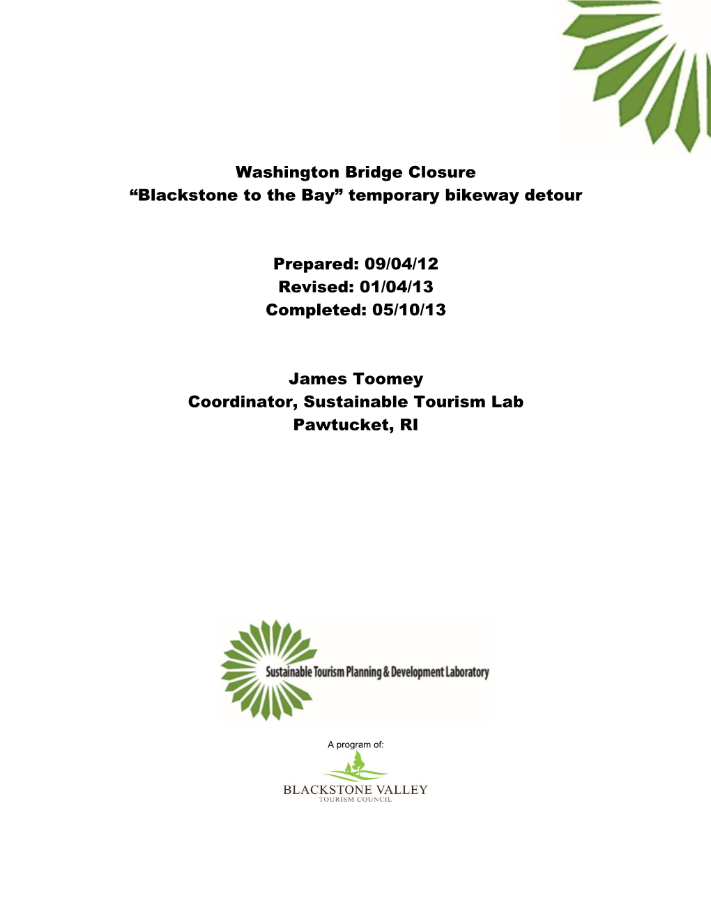 Washington Bridge Closure “Blackstone to the Bay” Temporary Bikeway Detour