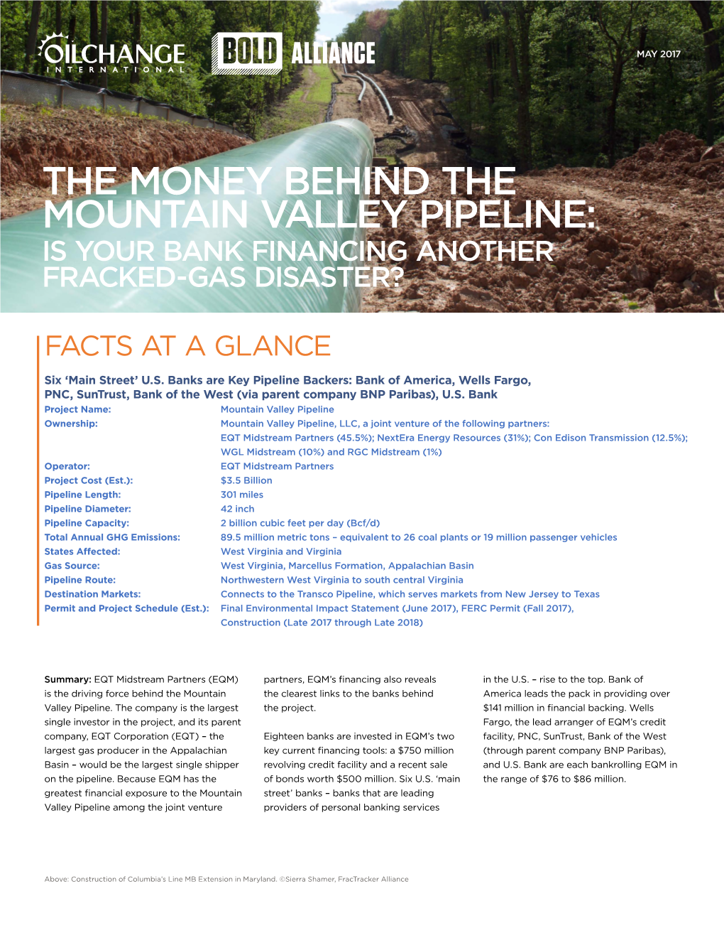The Money Behind the Mountain Valley Pipeline: Is Your Bank Financing Another Fracked-Gas Disaster?