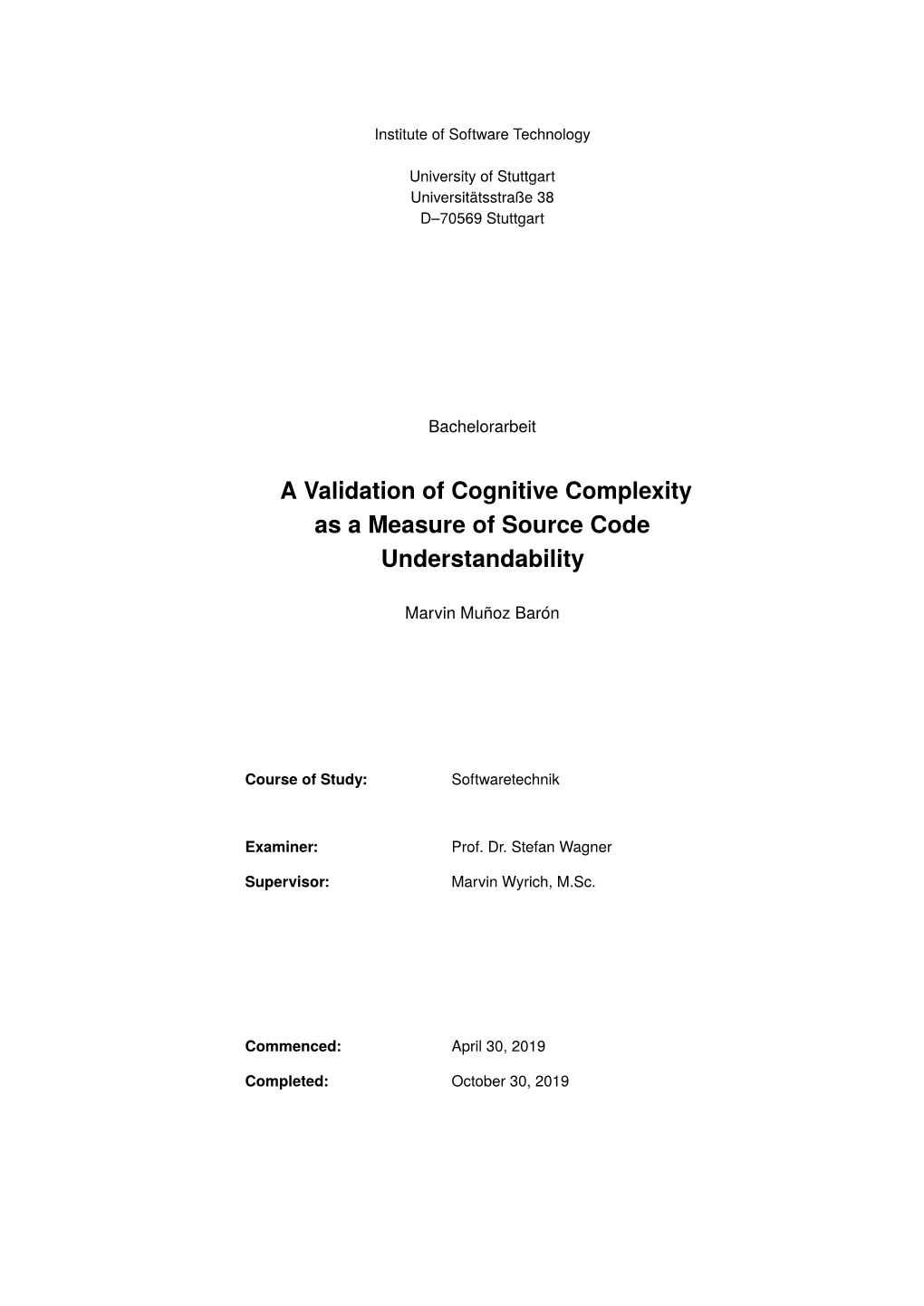 A Validation of Cognitive Complexity As a Measure of Source Code Understandability