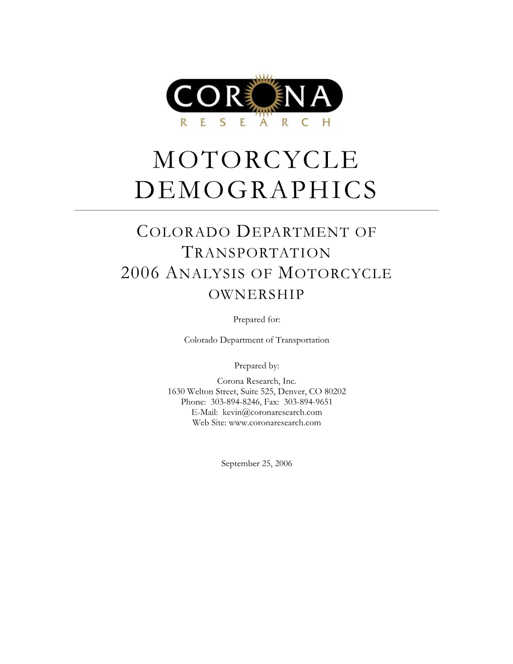 Motorcycle Demographics