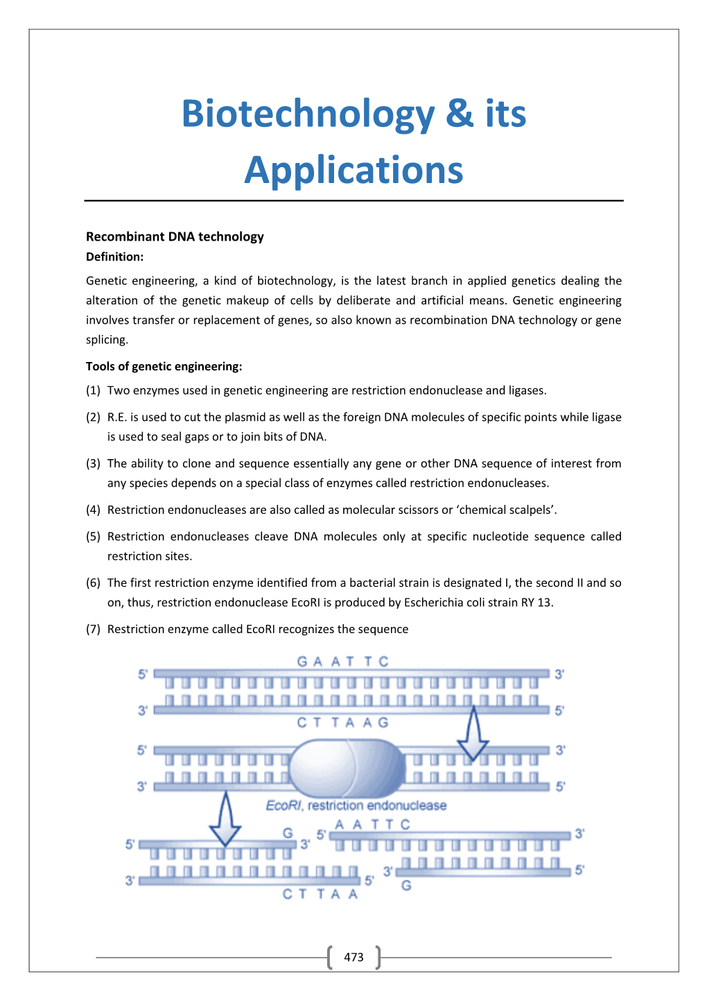 Biotechnology & Its Applications