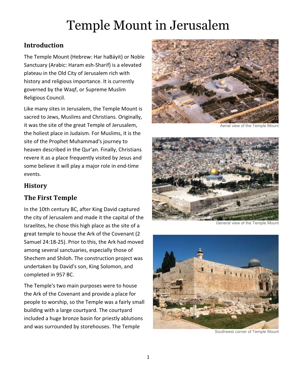 Temple Mount in Jerusalem