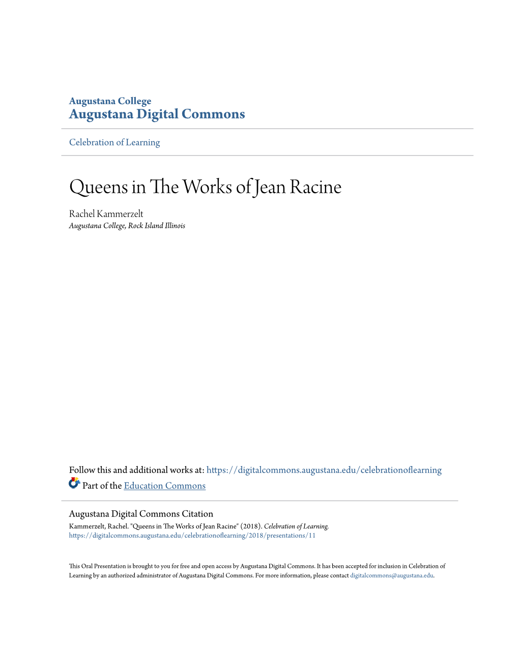 Queens in the Works of Jean Racine