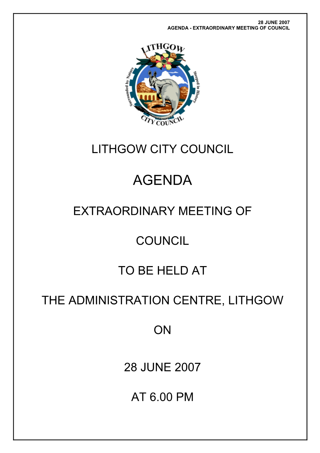 28 June 2007 Extraordinary Meeting