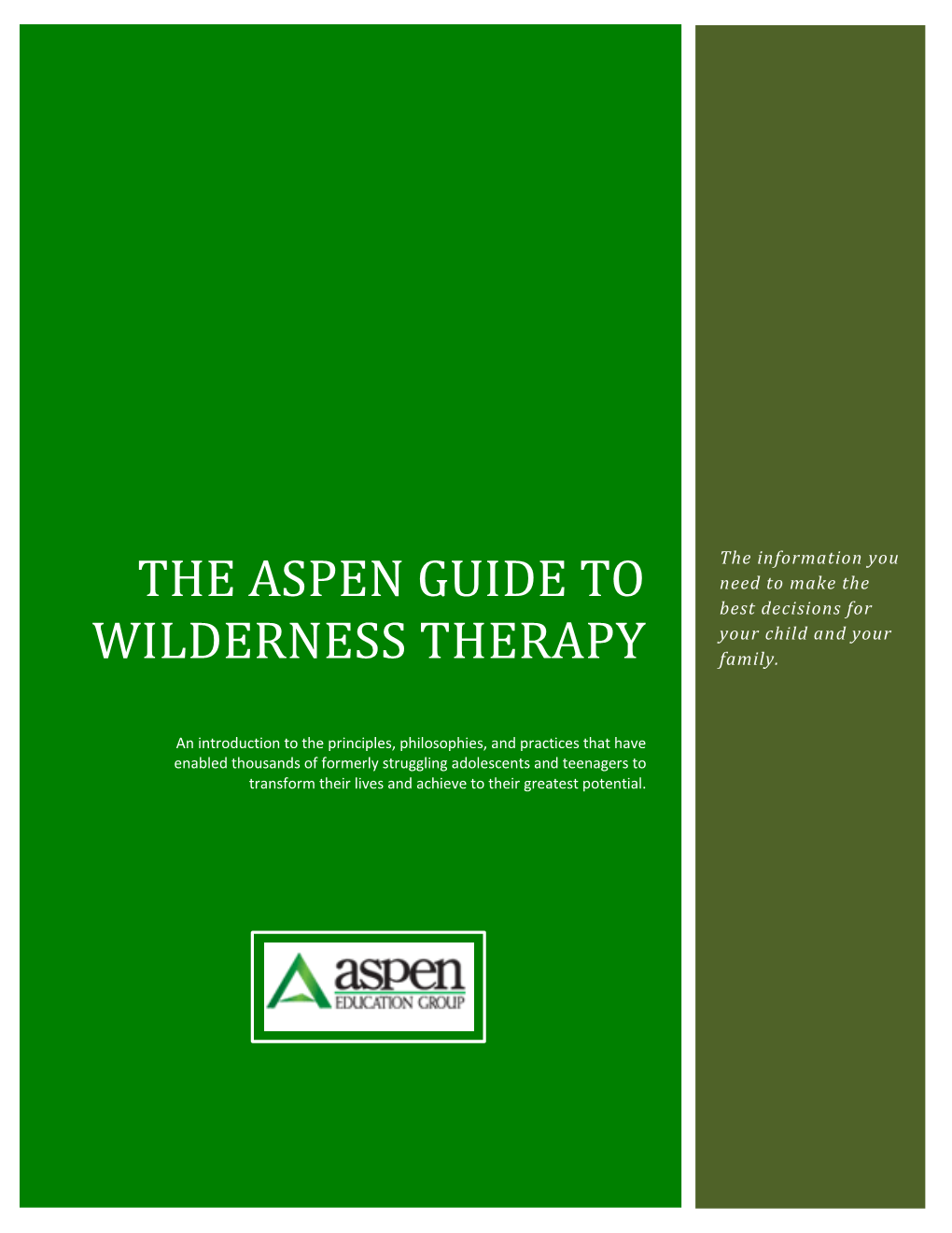 The Aspen Guide to Wilderness Therapy