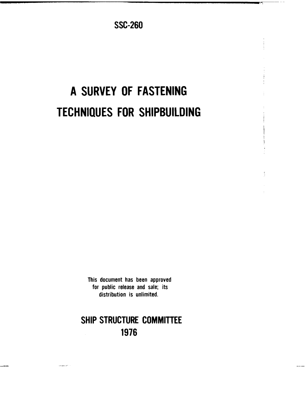 A Survey of Fastening Techniquesforshipbuilding