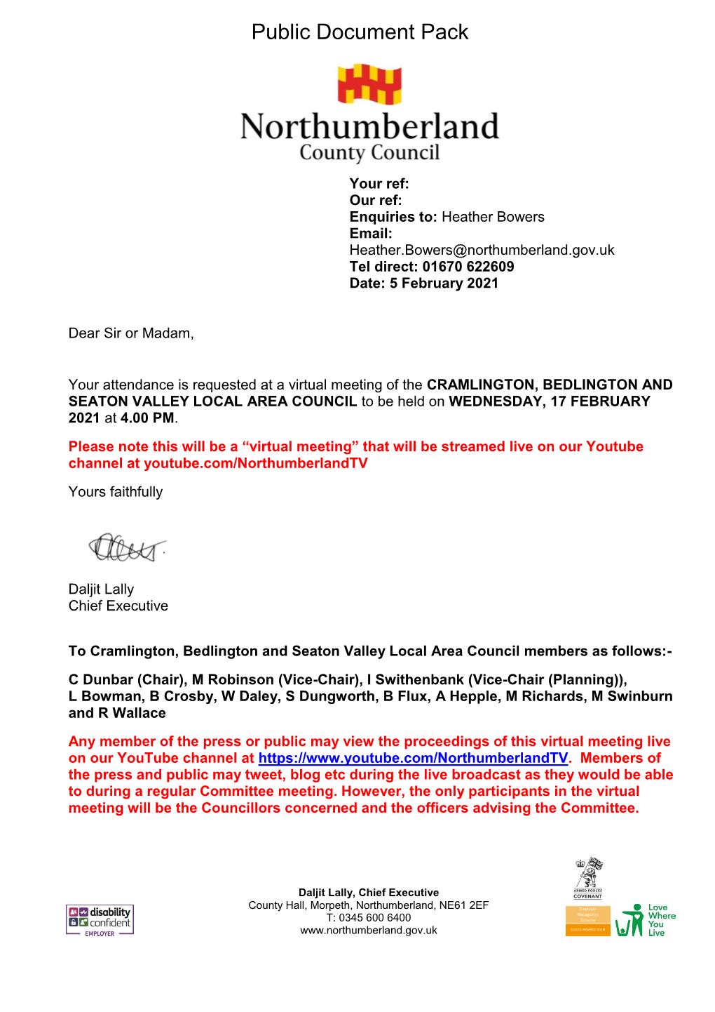 (Public Pack)Agenda Document for Cramlington, Bedlington And