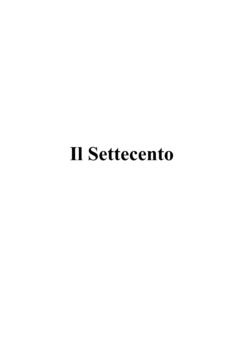 Il Settecento