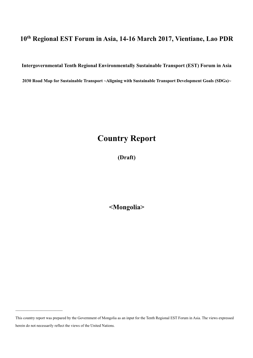 Country Report