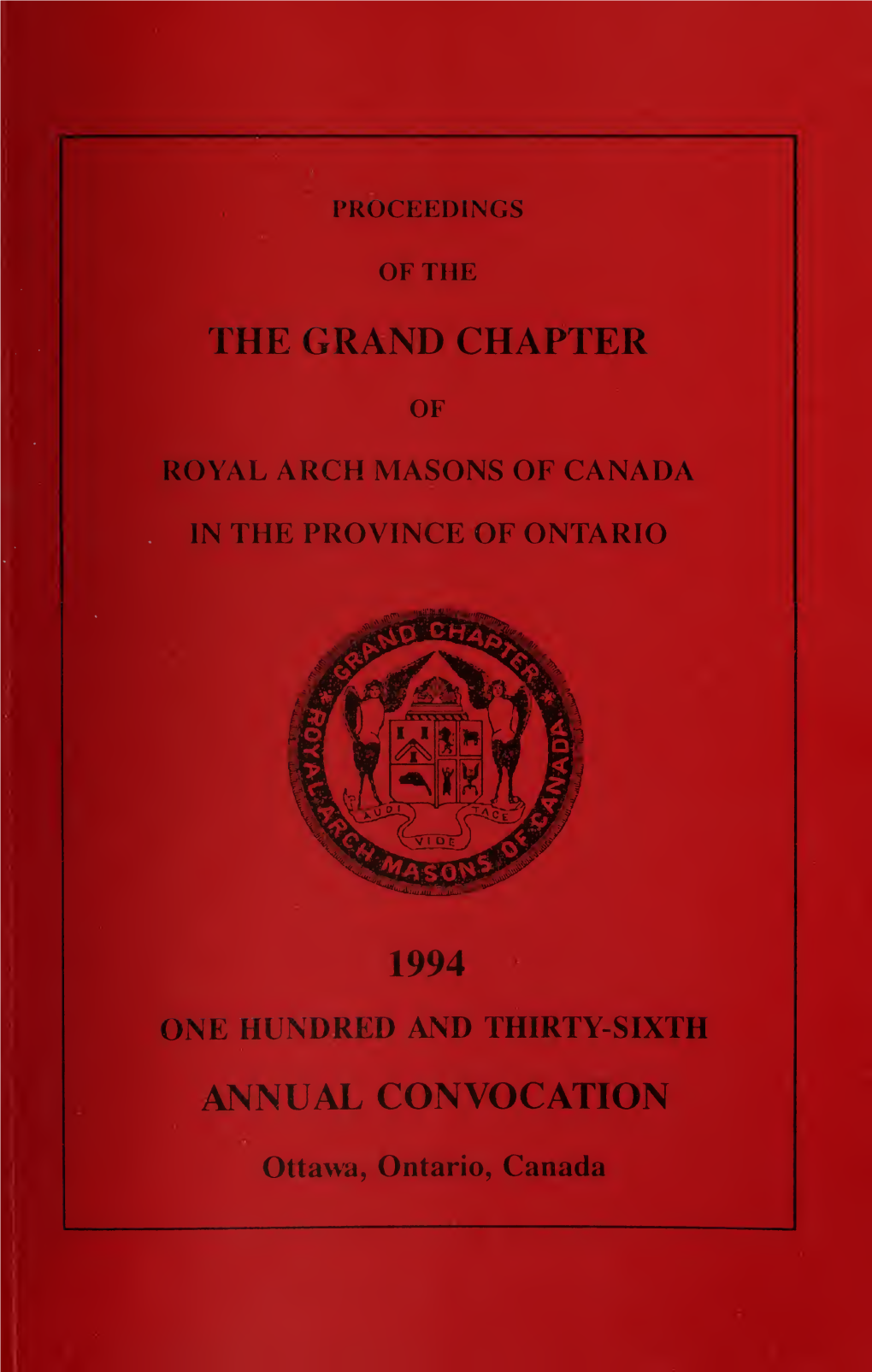 Annual Convocation 1994 Proceedings