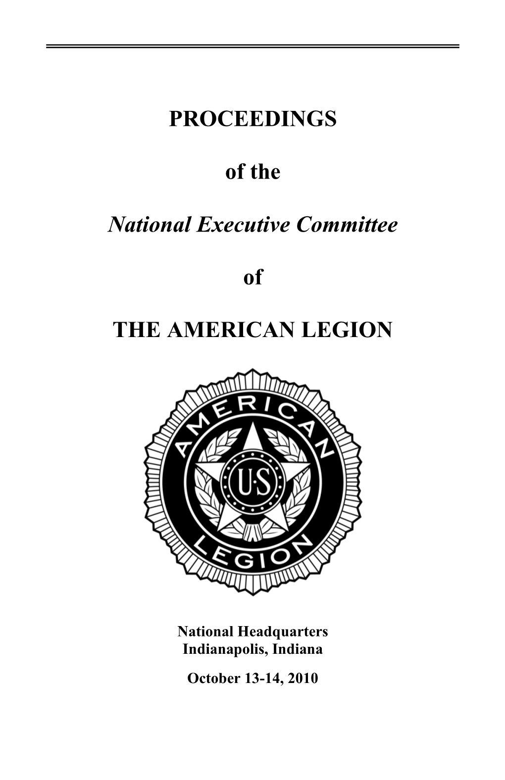 PROCEEDINGS of the National Executive Committee of THE