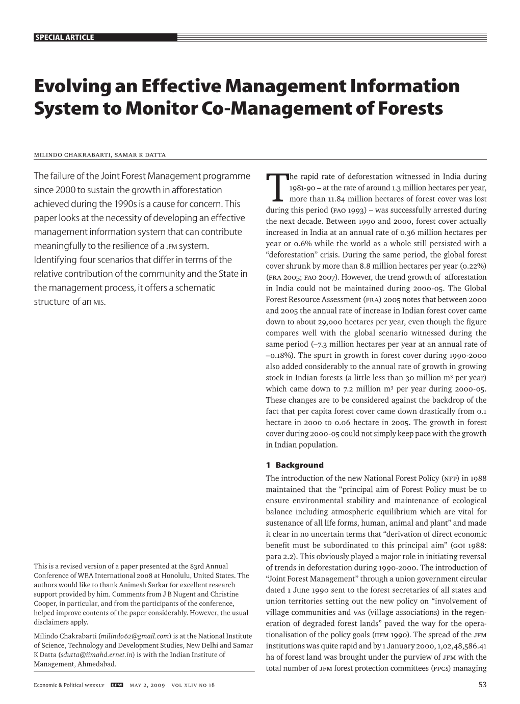 Evolving an Effective Management Information System to Monitor Co-Management of Forests