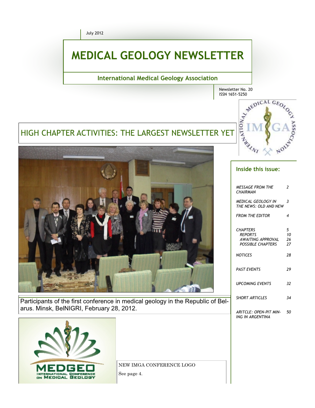 Medical Geology Newsletter