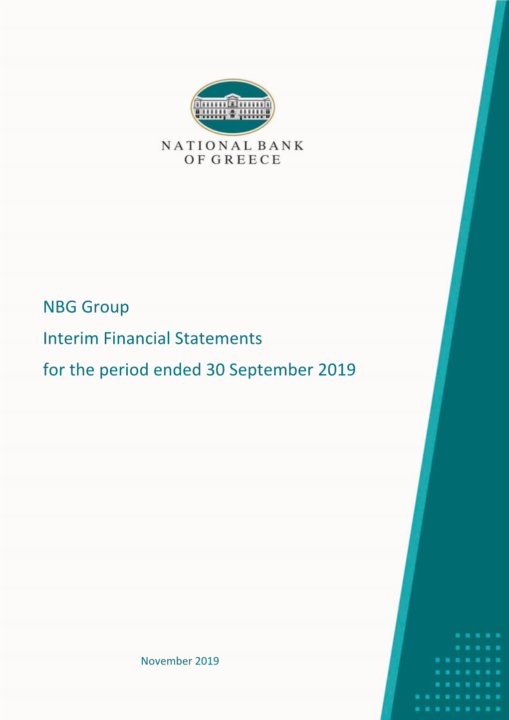 NBG Group Interim Financial Statements for the Period Ended 30 September 2019