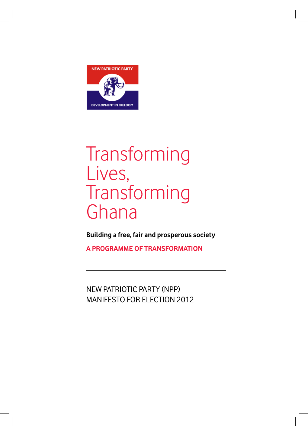 2012 NPP Manifesto